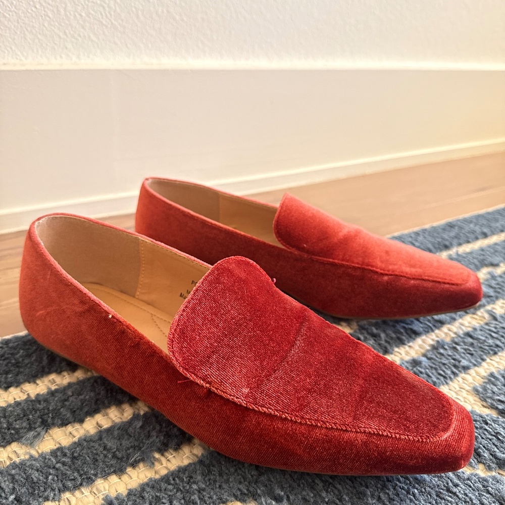 Red velvet loafer